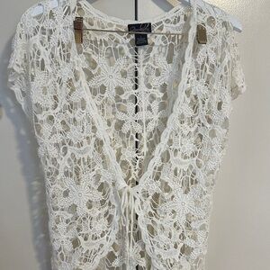 Elegant White Lace Cover-Up